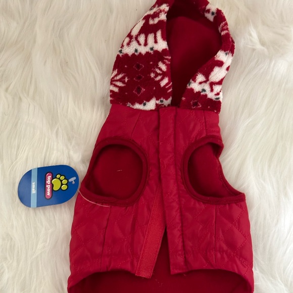 Top Paw Dog Top Paw Red Quilted Coat Wfairisle Hood Poshmark
